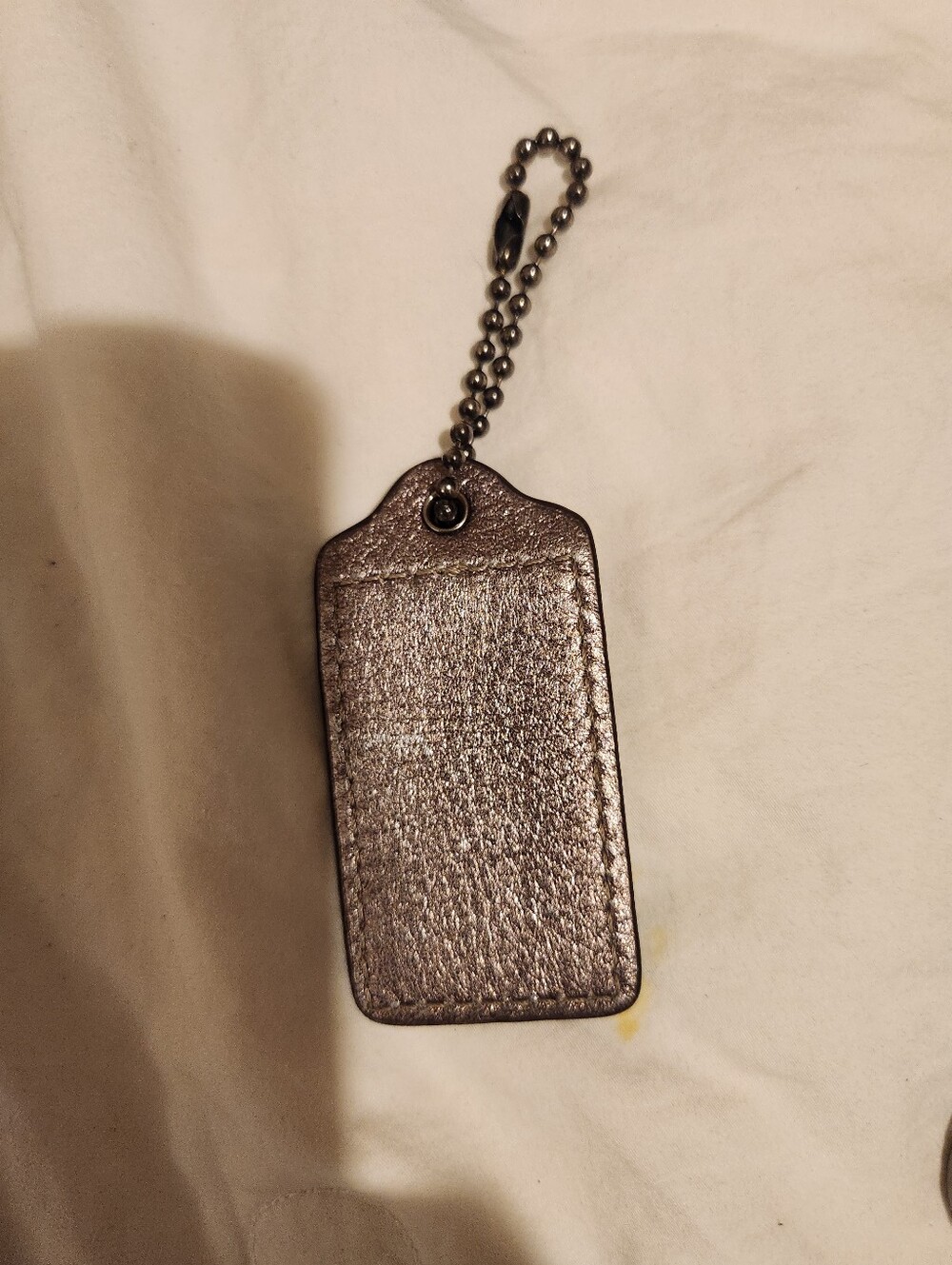 Coach Kristin Metallic Pewter Gunmetal Leather Shoulder Strap with Matching Tag - Picture 3 of 7
